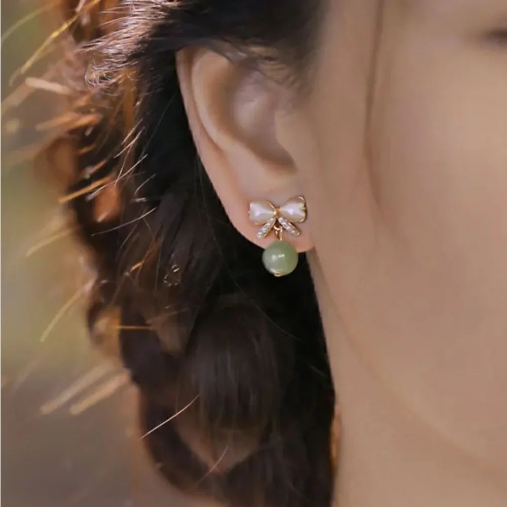 Bow dangle earrings  N164
